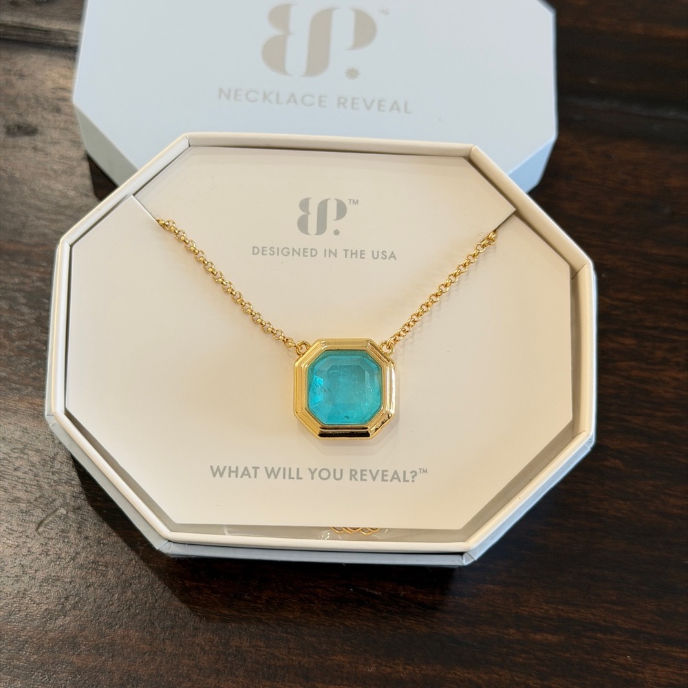 Bomb Party OG Gold Necklace with Blue Quartz Pendant
